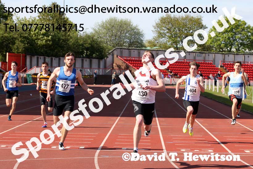Mens under-17s 200 metres, North Eastern Track and Field Champs, Gateshead Stadium. Photo: David T. Hewitson/Sports for All Pics